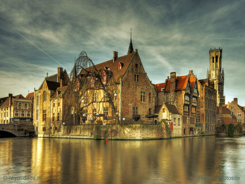 Bruges Canal Buildings — Brown
