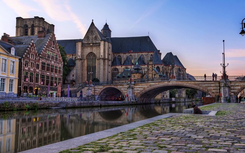 Bruges Cathedral and Canal