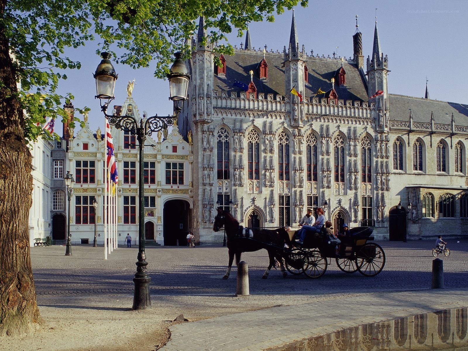 Bruges city hall square