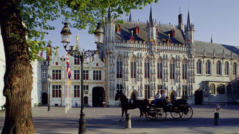 Bruges town hall square