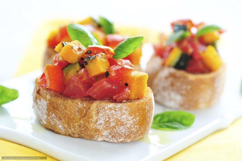 Bruschetta with Vegetables — Yellow