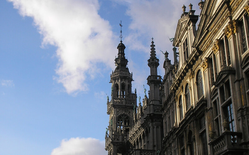Brussels city hall towers