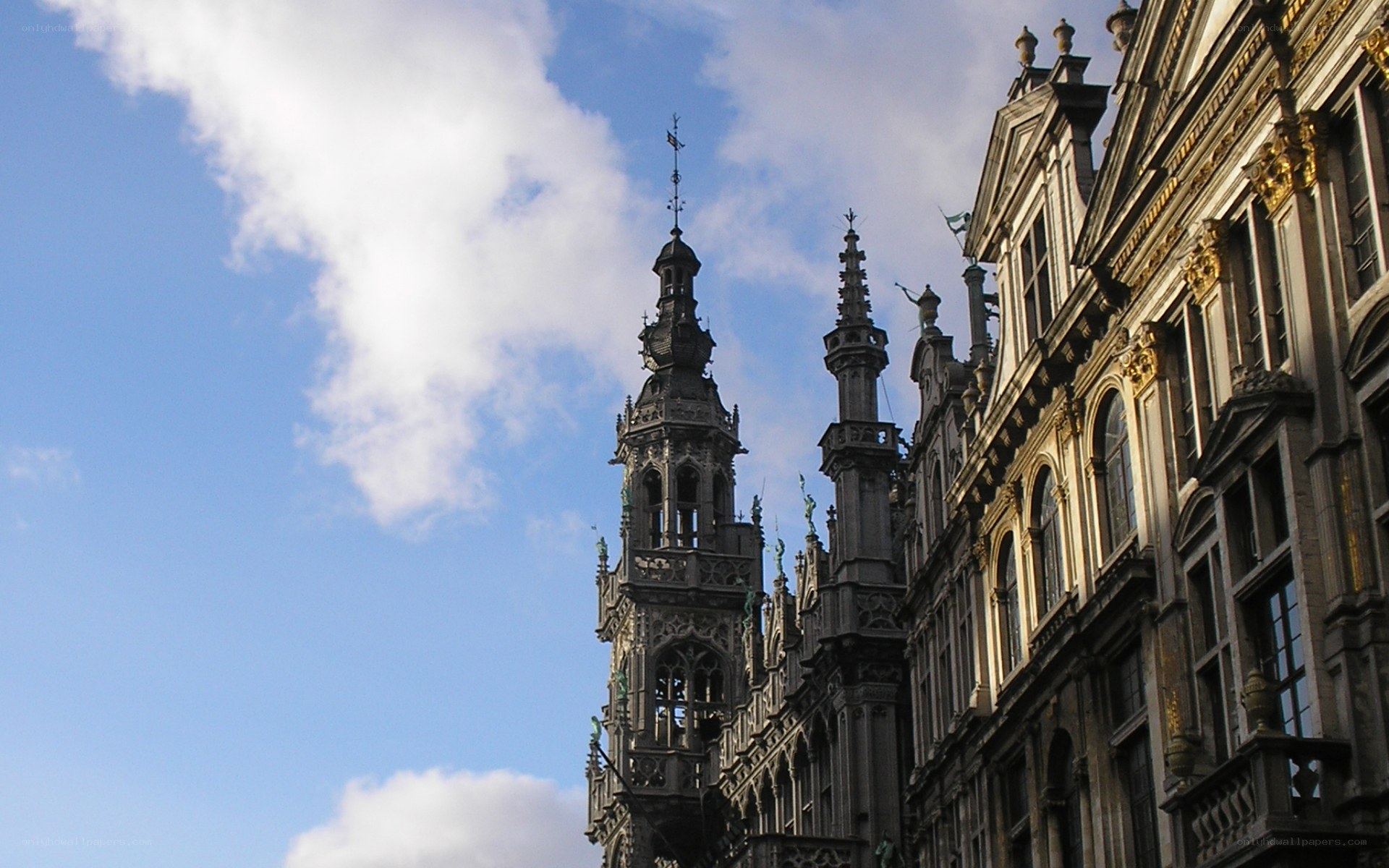 Brussels city hall towers