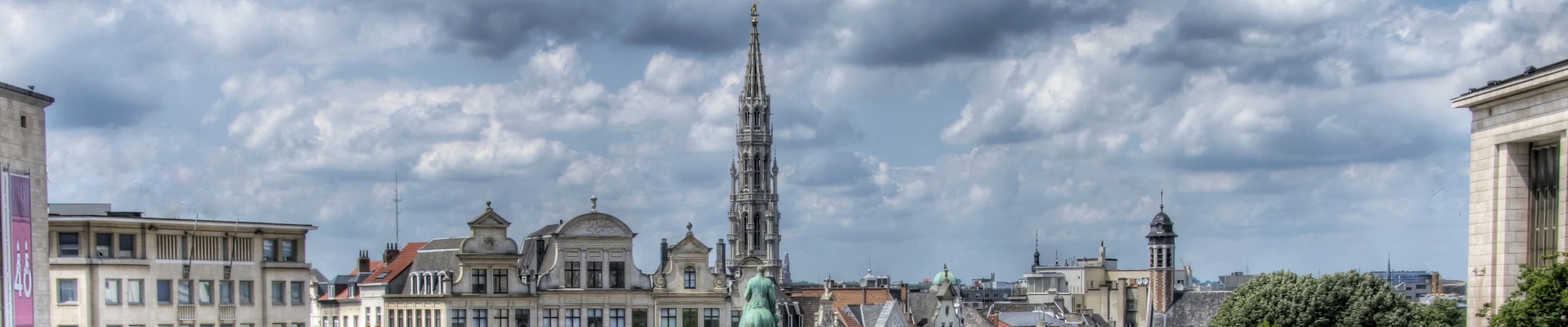 Brussels skyline with spire