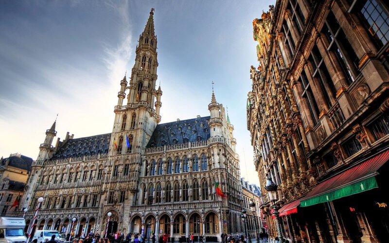 Brussels Town Hall — Gray, Dramatic, Afternoon