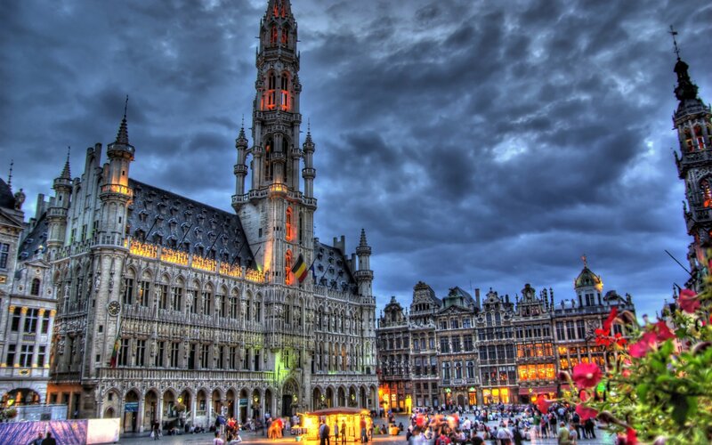 Brussels Town Hall — Gray, Dramatic
