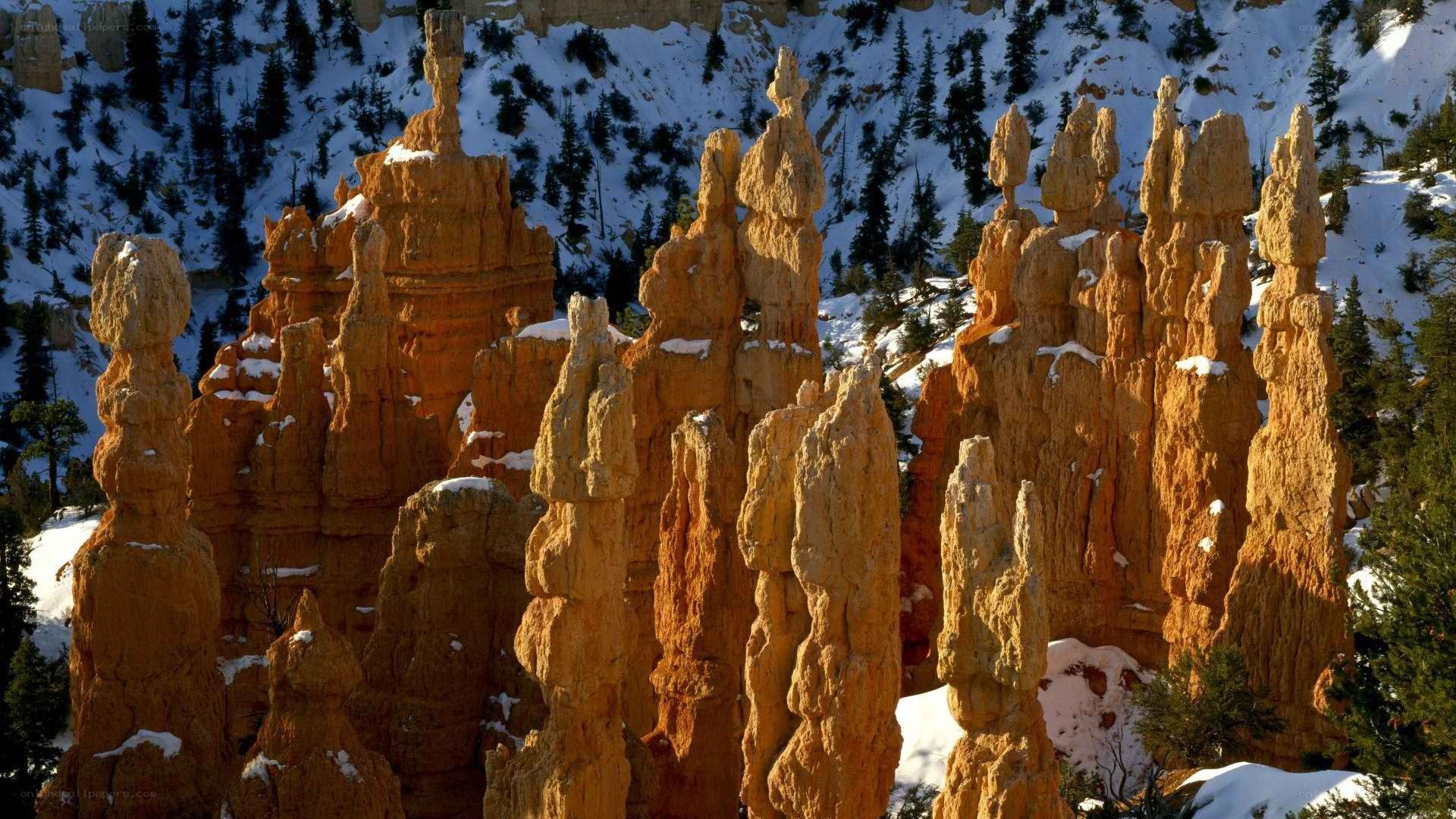 Bryce Canyon hoodoos in winter