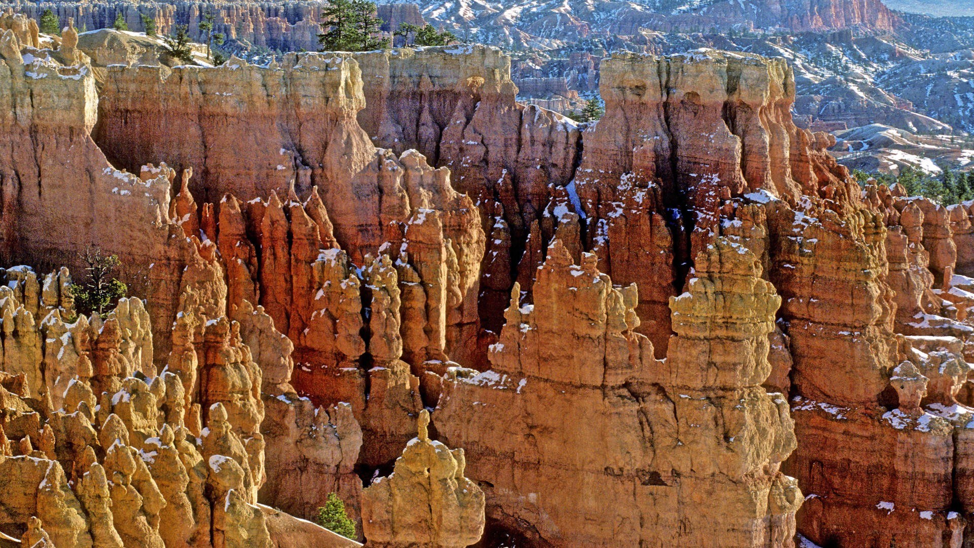 Bryce Canyon hoodoos in winter