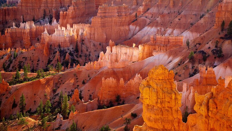 Bryce Canyon Hoodoos — Orange, Dramatic, Sunset, Photograph, Rock Formations