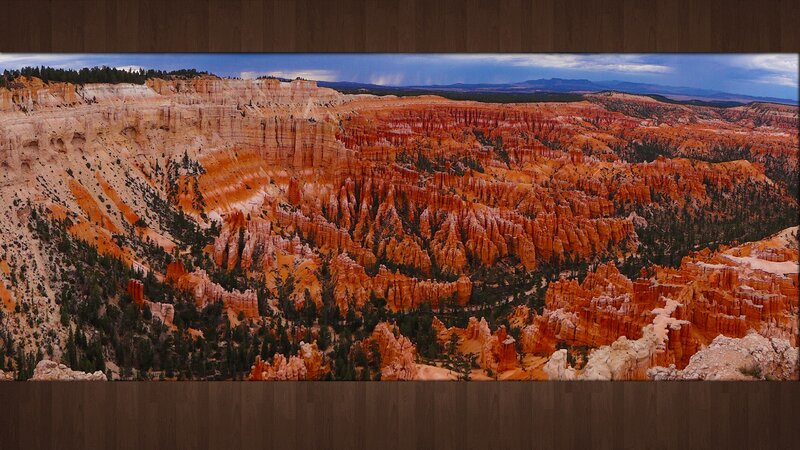 Bryce Canyon Hoodoos — Orange, Dramatic, Sunset, Photograph, Trees, Sky, Brown