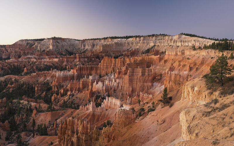 Bryce Canyon Hoodoos — Orange, Serene, Sunset
