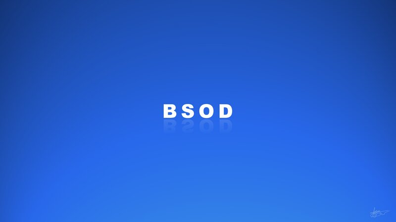 BSOD screen on blue background