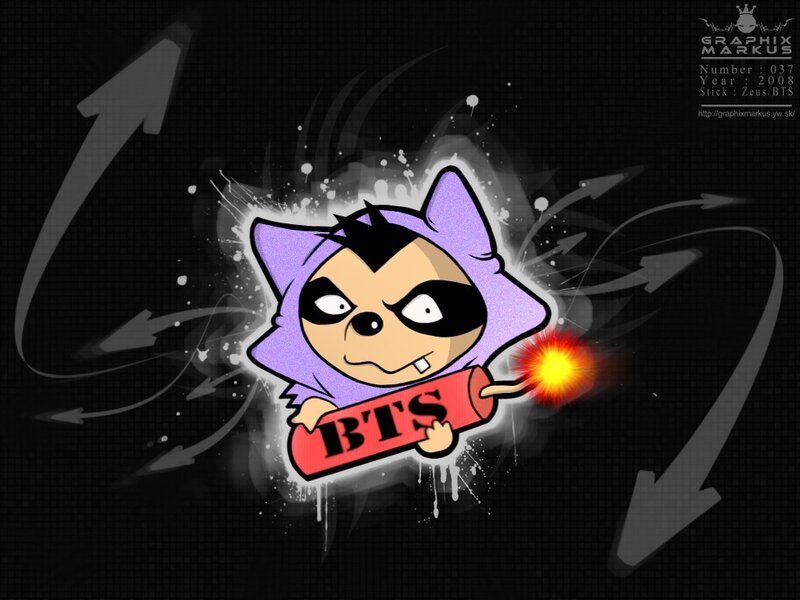 BTS character with bomb