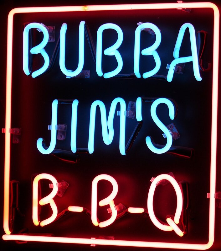 Bubba Jim's BBQ neon sign