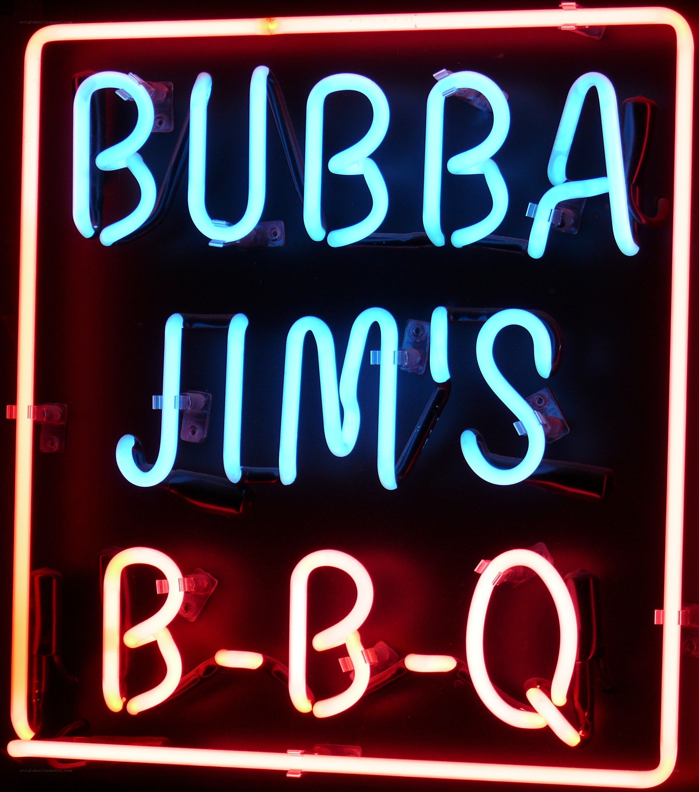 Bubba Jim's BBQ neon sign
