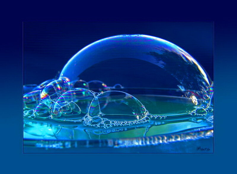 Bubble on Water Surface — Blue