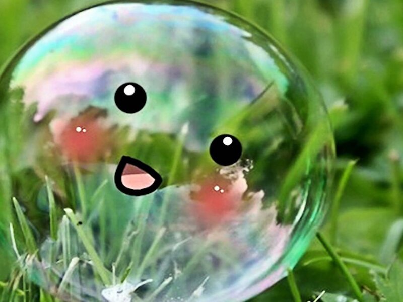 Bubble with Cartoon Face