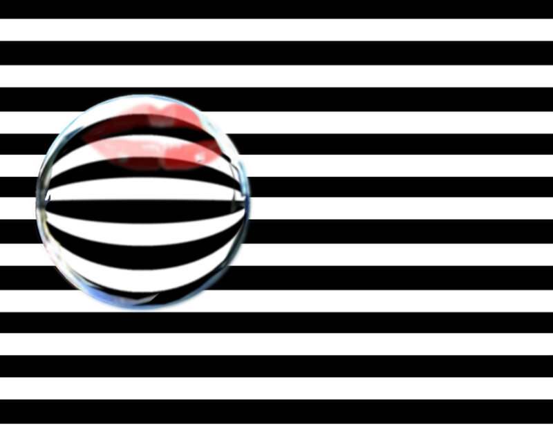 bubble with striped background