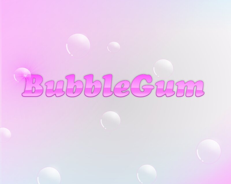 Bubblegum text with bubbles