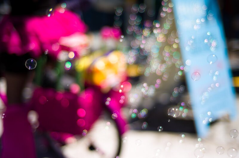 Bubbles and colorful lights