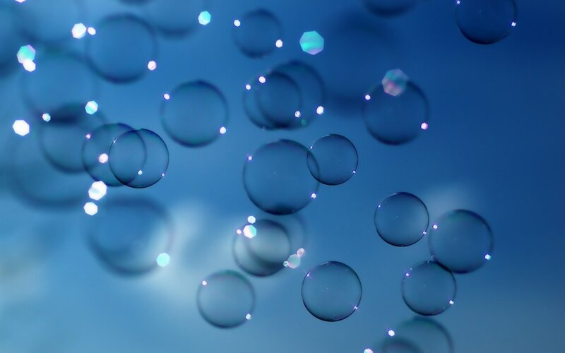 Bubbles Floating in Air — Blue