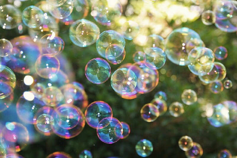 Bubbles Floating in Air