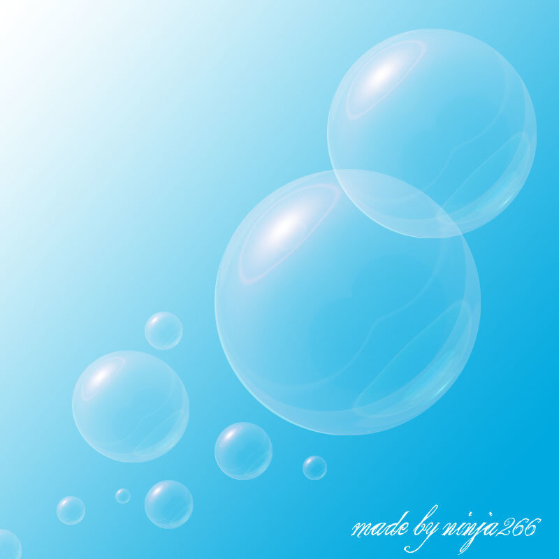 bubbles floating in blue