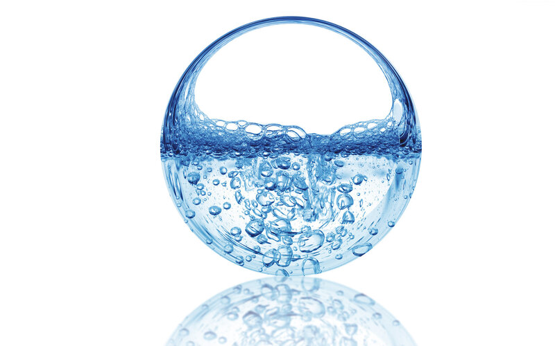 bubbles in a glass of water