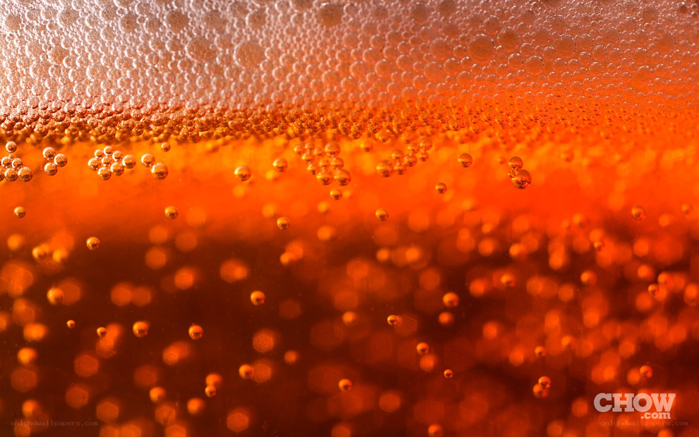 bubbles in amber liquid