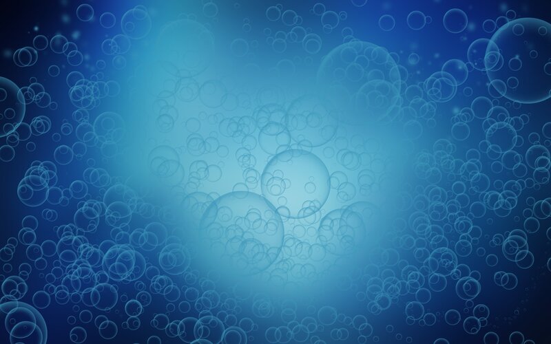 Bubbles in Blue Liquid — Serene