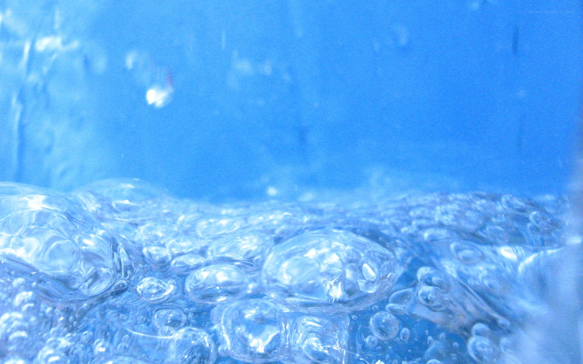 bubbles in blue water