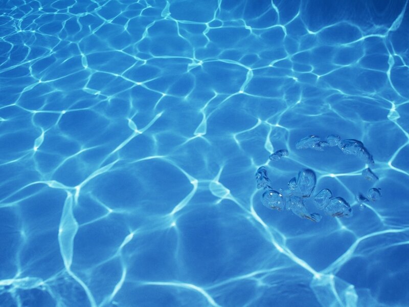 bubbles in clear blue water