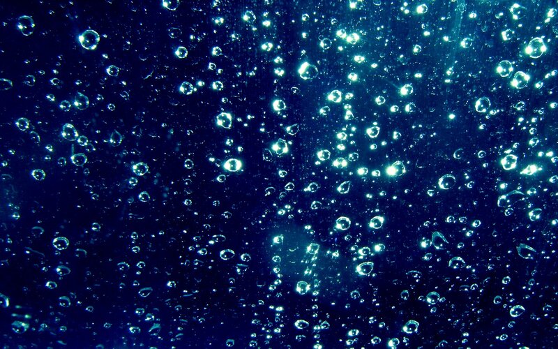 Bubbles in Dark Water — Blue, Photograph