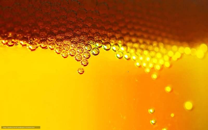 Bubbles in golden liquid