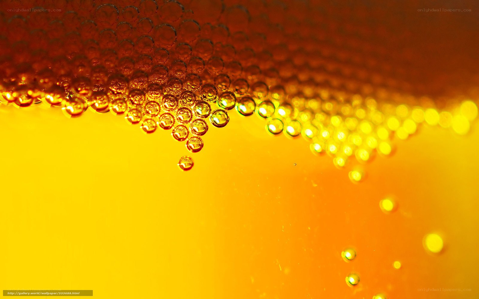 Bubbles in golden liquid
