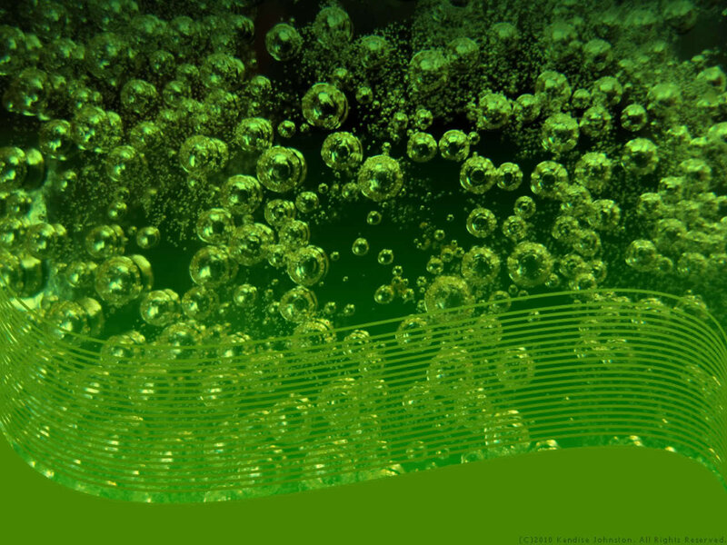Bubbles in Green Liquid — Calm