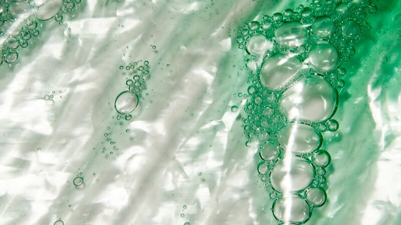 bubbles in green liquid