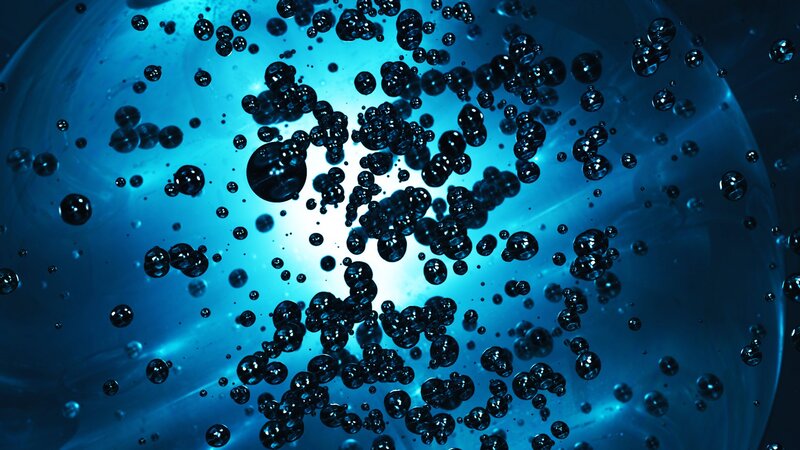 Bubbles in Liquid — Blue, Dramatic, 3d Render
