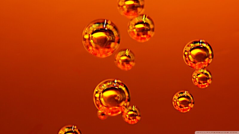 Bubbles in Liquid — Orange, Dramatic