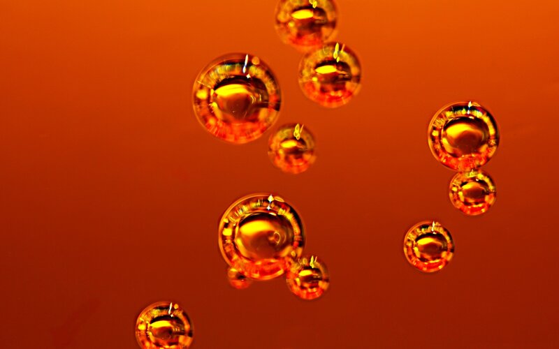 Bubbles in Liquid — Red, Dramatic
