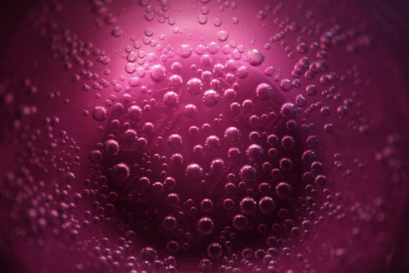 bubbles in purple liquid