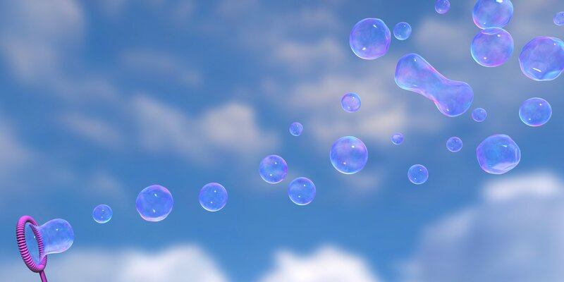 Bubbles in the Sky — Blue, Serene