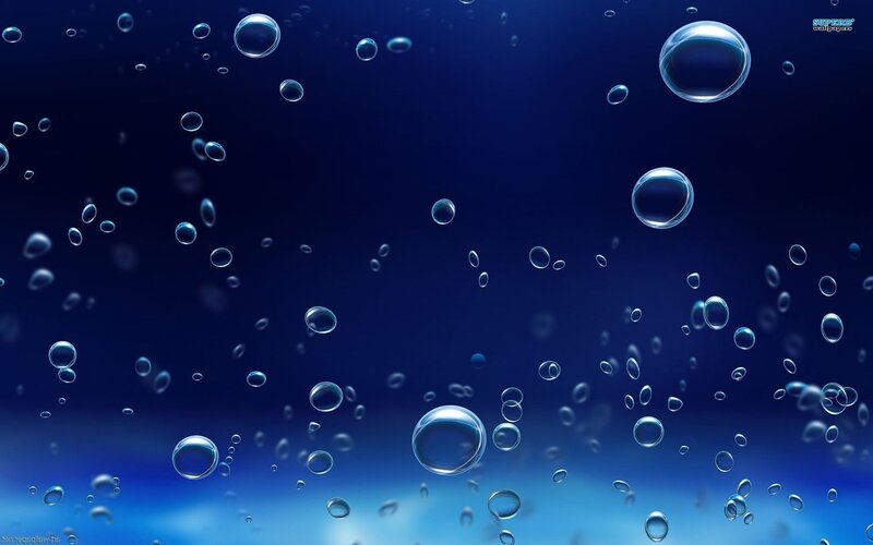 Bubbles in Water — Blue, Calm, Digital Art