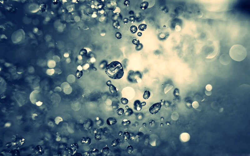 Bubbles in Water — Blue, Calm, Photograph, Light