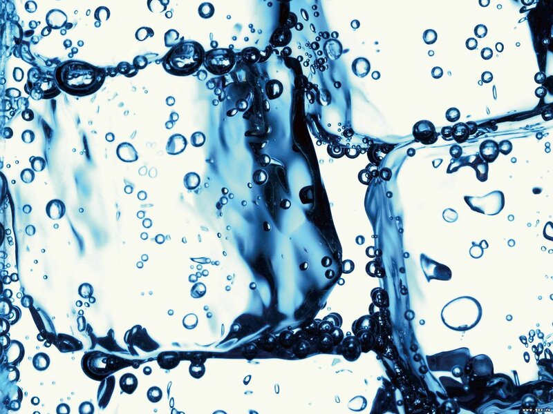 Bubbles in Water — Blue, Calm, Photograph, Liquid, Light, White