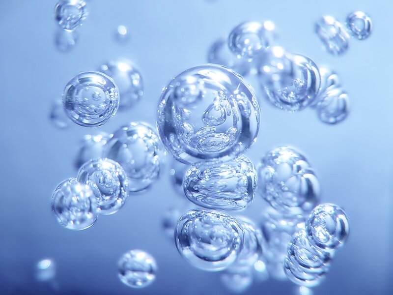 Bubbles in Water — Blue, Calm, Photograph, Liquid