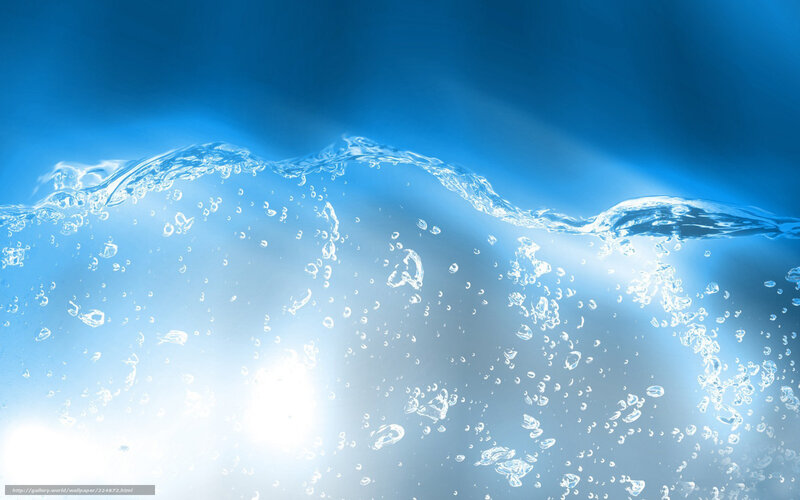 Bubbles in Water — Blue, Calm, Photograph, Wave