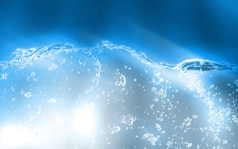 Bubbles in Water — Blue, Calm, Photograph, Waves, Light, White