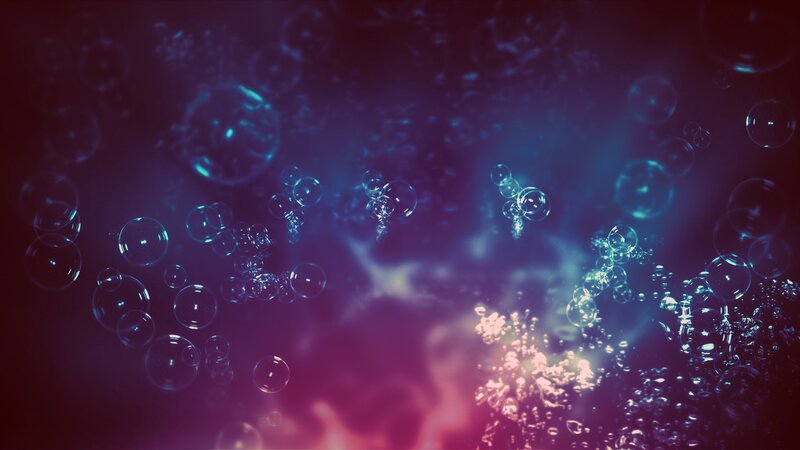 Bubbles in Water — Blue, Dreamy