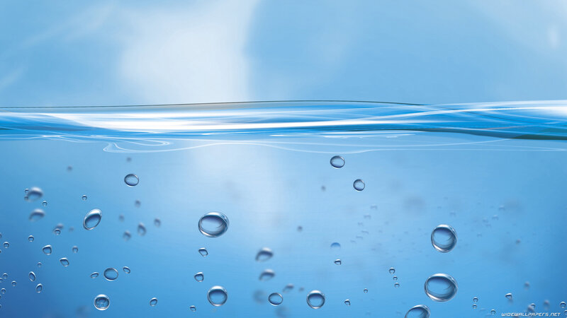 Bubbles in Water — Blue, Serene, Digital Art, Air Bubbles